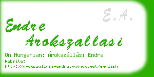 endre arokszallasi business card